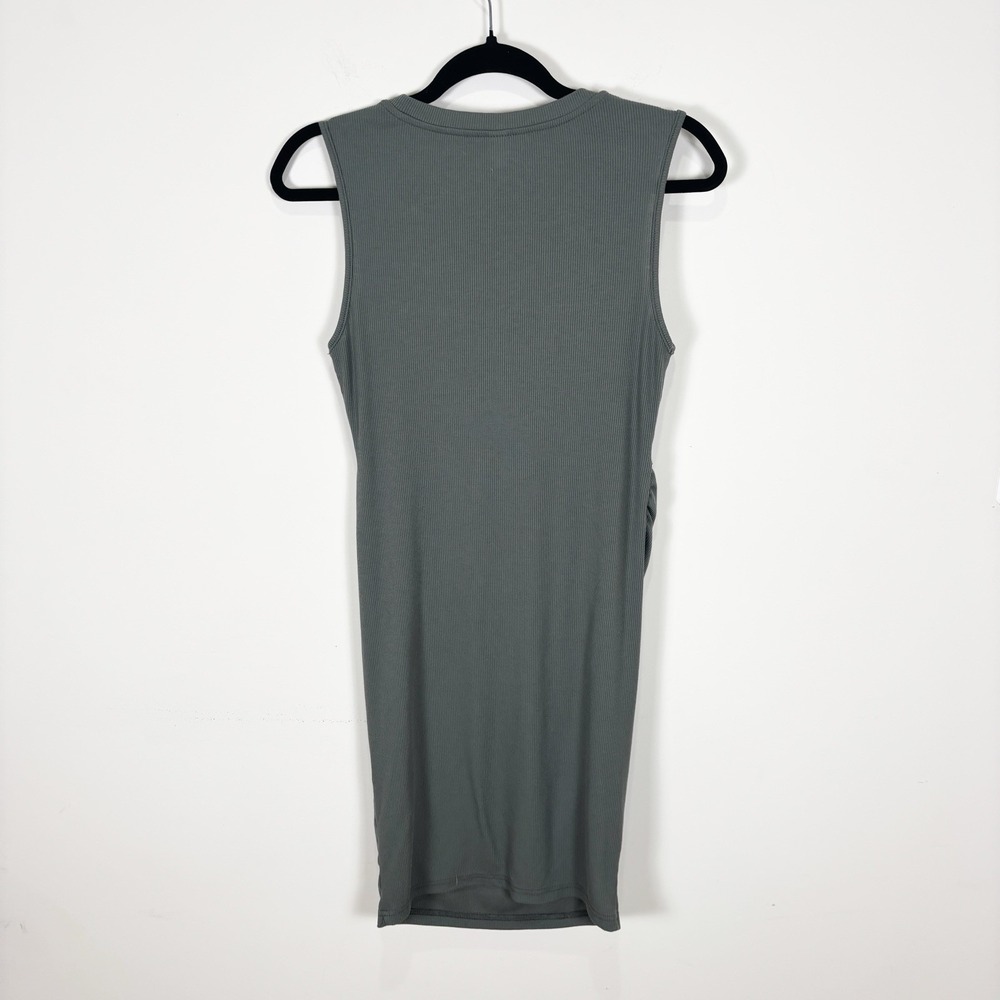 Women's Maternity Twist Front Sleeveless Bodycon Ribbed Tank Dress Medium - Picture 2 of 5
